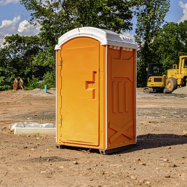 how often are the portable restrooms cleaned and serviced during a rental period in Lyman